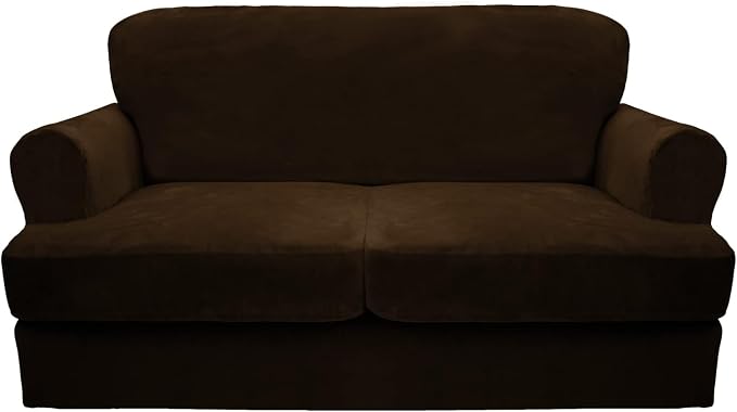 CUCRAF T Cushion Sofa Cover 3 Piece Loveseat Slipcovers, Soft Thick Velvet by CUCRAF