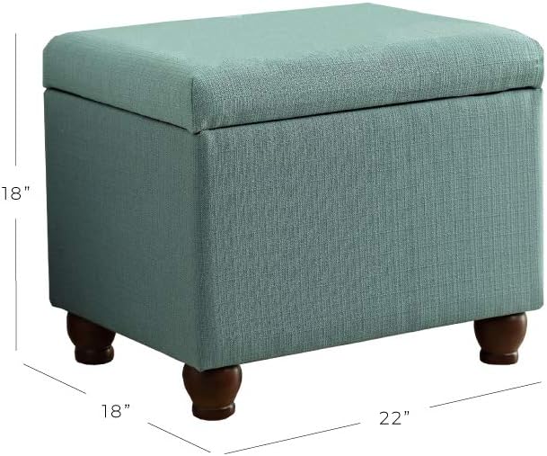 Homepop Home Decor | Upholstered MediumRectangular Storage Ottoman | Hinged Lid - Image 3
