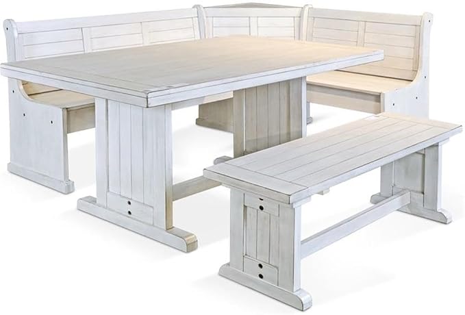 Pemberly Row 75" x 56" Farmhouse Wood Breakfast Nook Set - Image 6