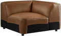 Modway Auren Vegan Leather Corner Modular Chair in Coffee by Modway