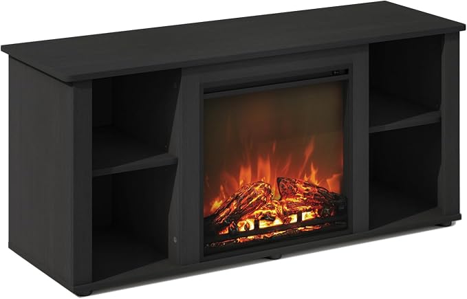 Furinno Jensen Fireplace TV Stand, NO Heat Decorative Electric Fireplace TV by Furinno-FitsYourSpaceFitsYourBudget