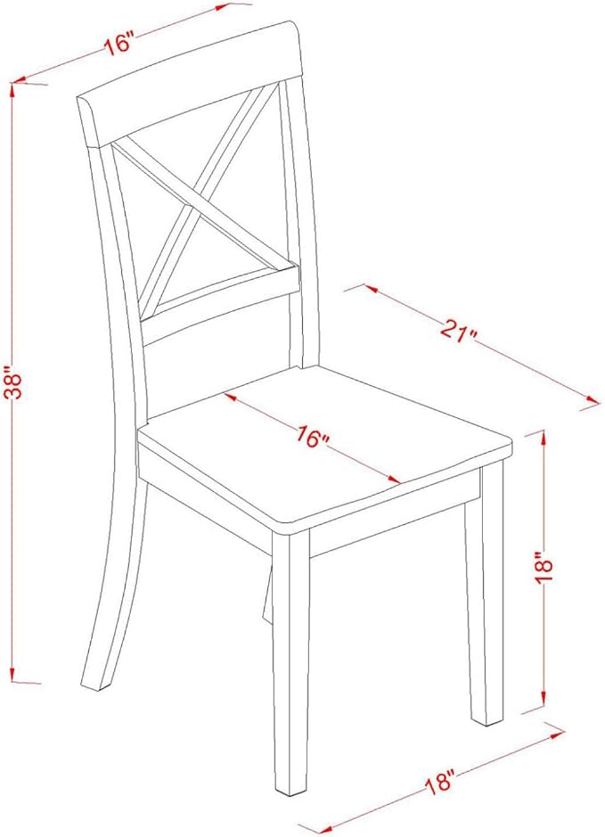 East West Furniture BOC-WHI-W Boston Dining Room Chairs - Image 3