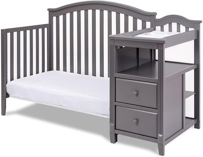 Pemberly Row 4-in-1 Convertible Crib and Changer, Sustainable Gray Pine Wood - Image 7