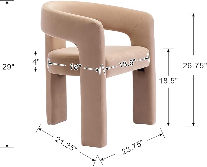 BESTANO Modern Velvet Fabric Upholstered Dining Chairs - Image 3