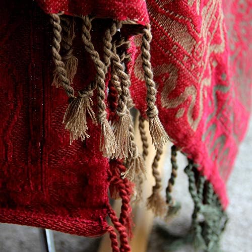 Boho Throw Blanket, Chenille Jacquard Tassels Throw Blankets - Image 7
