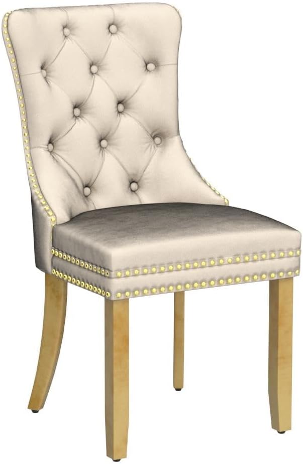 KCC Velvet Dining Chairs Set of 4, Upholstered High-end Tufted Dining Chair - Image 5