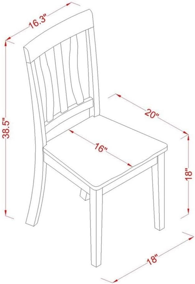 East West Furniture ANC-OAK-W Antique Dining Room Chairs - Image 3