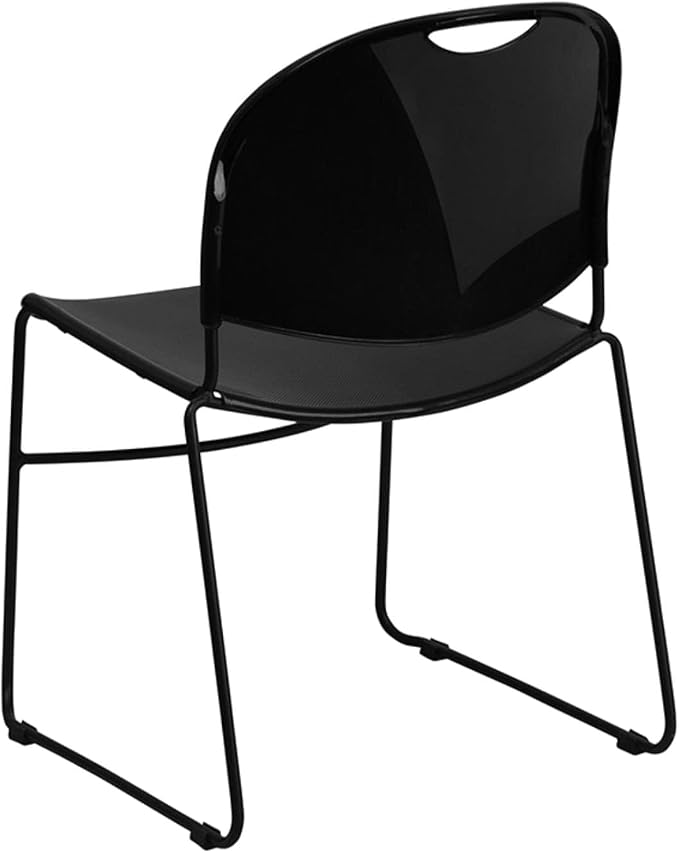 Flash Furniture HERCULES Series 880 lb. Capacity Black Ultra-Compact Stack Chair - Image 5