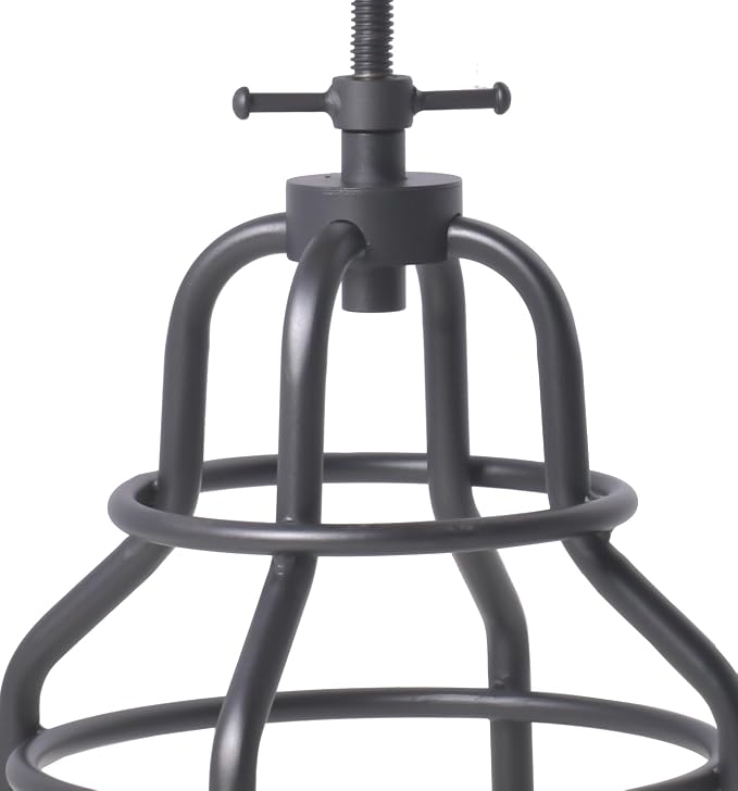 LOKKHAN Industrial Bar Stools-Swivel Leather Metal Bar Stool-20-27 Inch Tall - Image 7