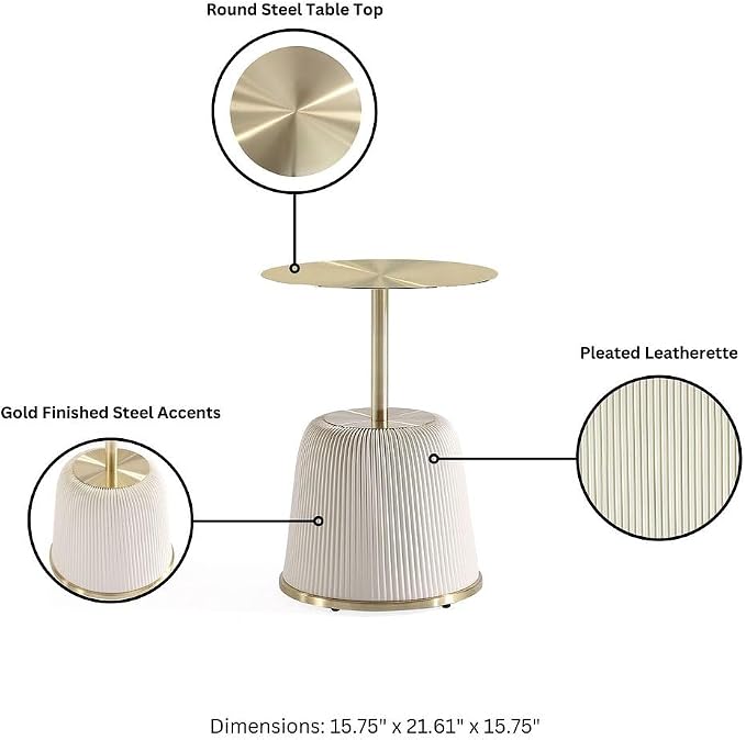 Manhattan Comfort Anderson Modern 15.75" Round End Tables 1.0 - Image 4