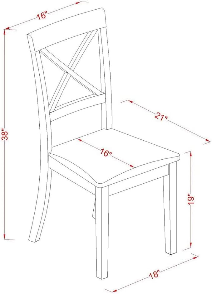 East West Furniture DLBO5-LWH-LC 5 Piece Dining Room Furniture Set Includes a - Image 6