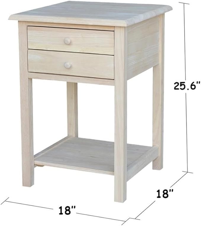 International Concepts, 25.6"H Rectangular Lamp/ End/ Side Table, 2 Drawers - Image 3