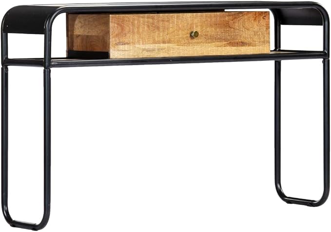 Console Table with 1 Drawer and 2 Compartments, 46.5"x11.8"x29.5" Solid Mango by LoibinfenFurniture