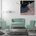 HULALA HOME 3 Piece Velvet Living Room Furniture Set, Modern Comfy Upholstered by HULALAHOME