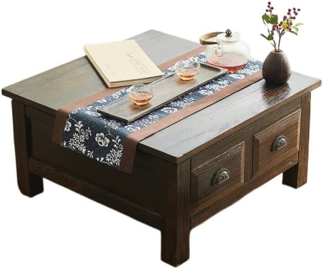 LUNIZ Nightstand Sofa Table Old Chinese Style Dining Table Wooden Storage by Unknown
