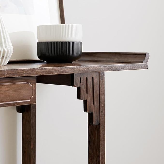 Japanese Style Console Table, Bamboo Accent Table - Image 5