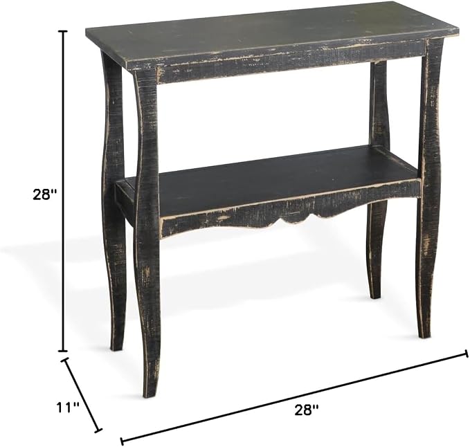 Sunny Designs Marina Black Sand Wood and Veneers Side Table - Image 3