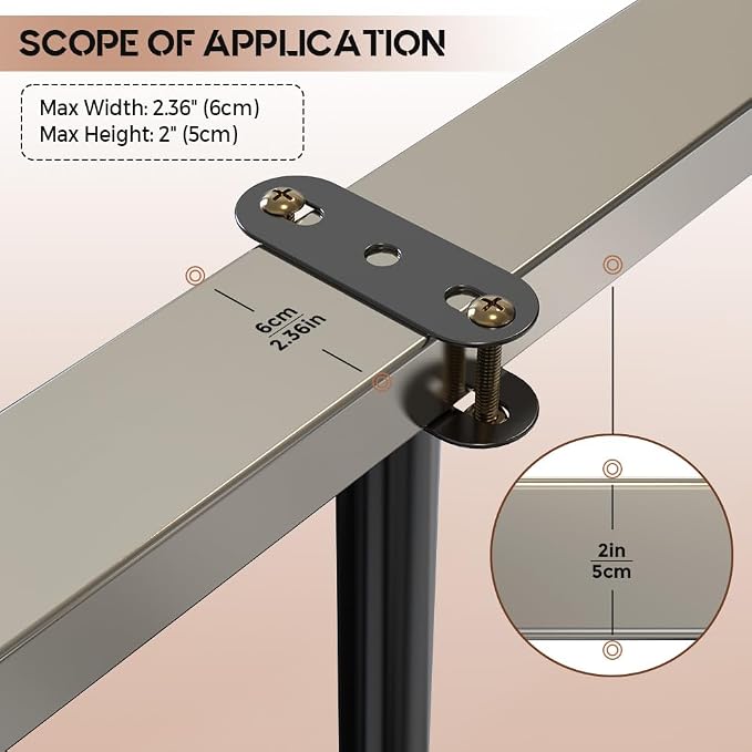 2Pcs Adjustable Height Bed Frame Support Leg, Extra Sturdy Steel Bed Frame - Image 7