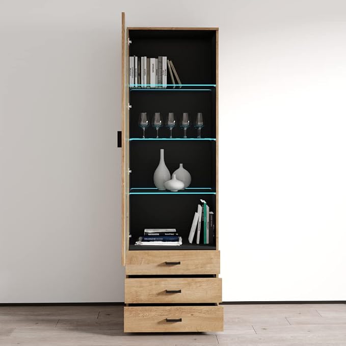 Meble Furniture Soho S1 1D3S Modern Freestanding Bookcase — 16-Color - Image 5