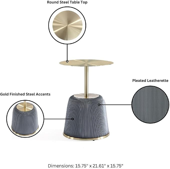 Manhattan Comfort Anderson Modern 15.75" Round End Tables 1.0 - Image 4