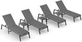 Ciokea Aluminum Foldable Lounge Chairs Set of 4 by CIOKEA