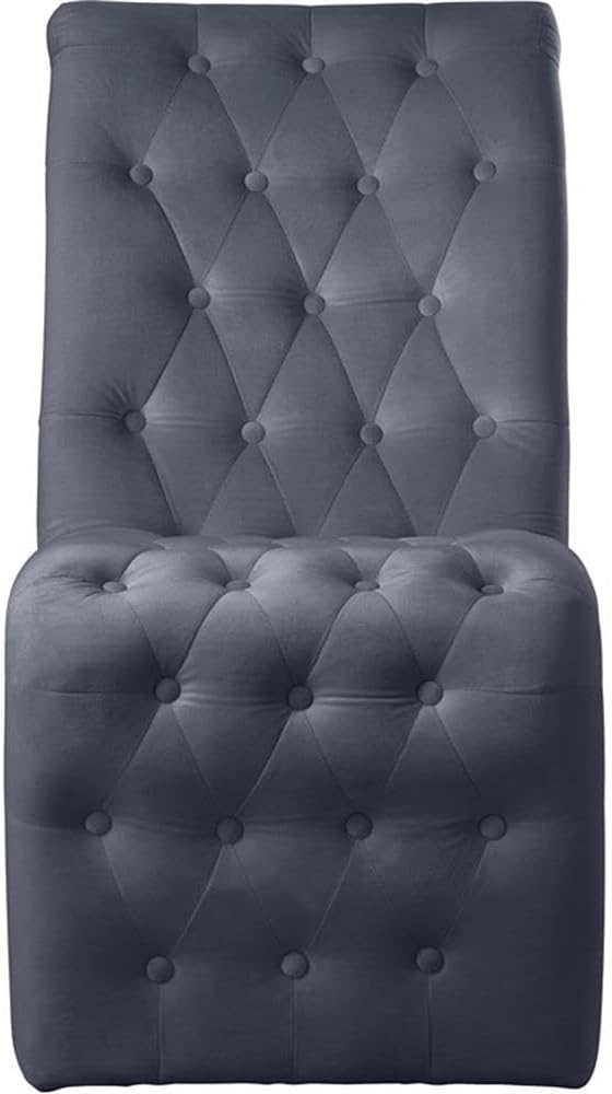 Meridian Furniture 920Grey-C Curve Collection Modern | Contemporary Velvet - Image 7