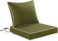 MIULEE Dark Green Outdoor Seat Cushion 24x24 Inch Waterproof & 3 Year Fade by MIULEE