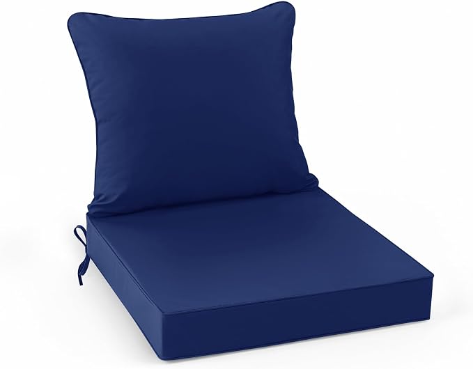 Summsun Outdoor Chair Cushions, Waterproof Backrest and Deep Seat Cushion Set by SUMMSUN