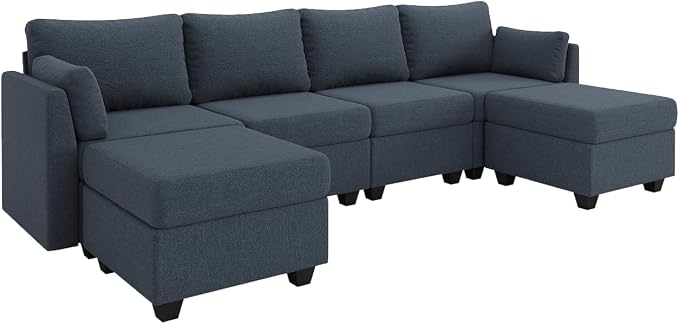 Huatean Home 114.17" Modular Sectional Sofa, 6 Seat Modular Couch - Image 8
