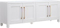 Henn&Hart Rectangular TV Stand for TV's up to 80" in White, TV Stands for the by HennHart
