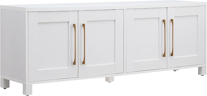 Henn&Hart Rectangular TV Stand for TV's up to 80" in White, TV Stands for the by HennHart