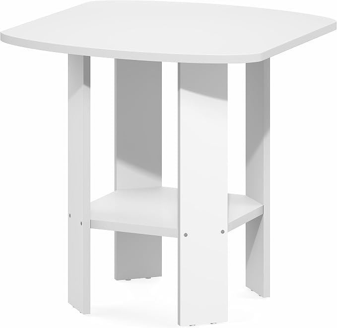 Furinno Simple Design Side Table, 2-Tier Square Modern End Table, Open Shelves - Image 6