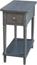 IC INTERNATIONAL CONCEPTS Solid Wood Narrow Side Table in Heather Gray Antique by InternationalConcepts