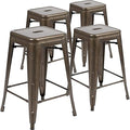 Flash Furniture Lily 24" High Metal Counter-Height, Indoor Bar Stool in Gun by FlashFurniture