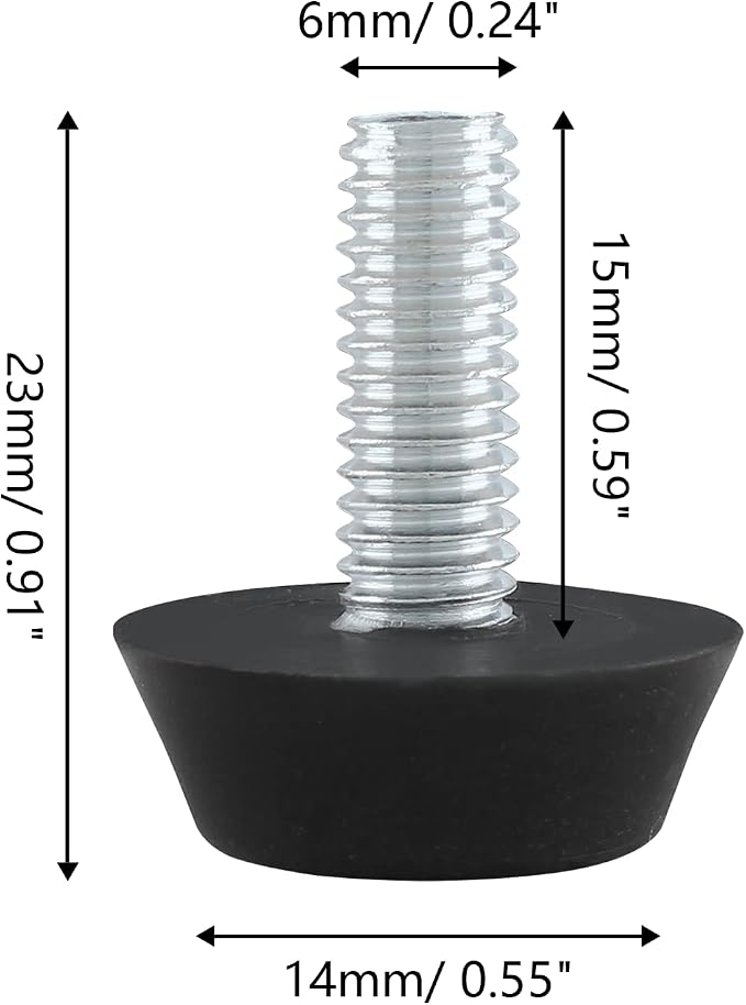 Zorfeter 30 Pcs Screw in Threaded Furniture Adjustable Levelers, M6 Leveling - Image 4