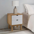 Bedside Cabinet OTTA Brown&White 17.7"x15.4"x22.4" Solid Wood Pine, Wooden by Unknown