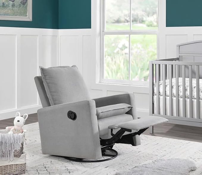 Oxford Baby Uptown Upholstered Swivel Glider and Recliner Nursery Chair - Image 2