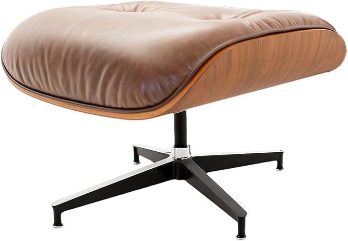 Top Grain Leather, Mid Century Chaise Lounge Chair and Ottoman, Reading Chair - Image 9