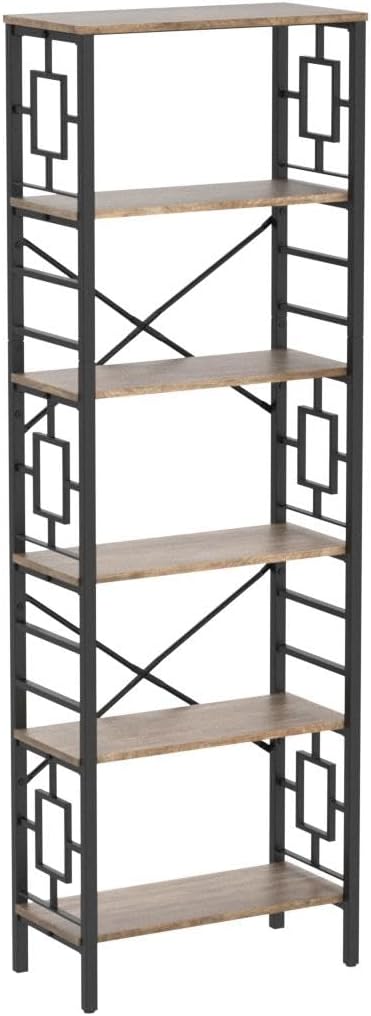 HOMISSUE Bookcase, 6-Tier Tall Bookshelf Metal Bookcase and Bookshelves - Image 5