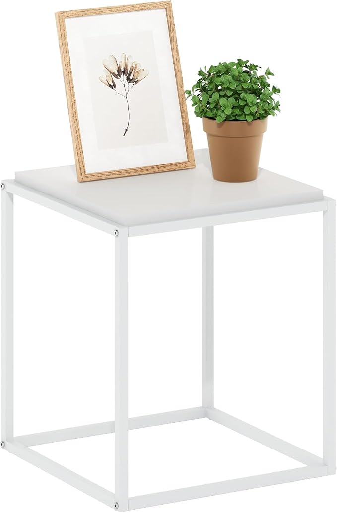 Furinno Moretti Side Table, 1-Tier Stackable Metal Frame End Table, Night Stand by Furinno-FitsYourSpaceFitsYourBudget