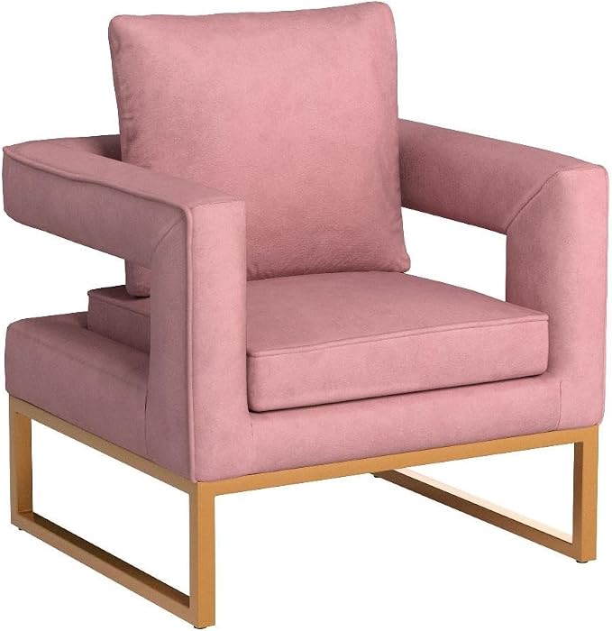 Roundhill Furniture Lenola Upholstered Accent Arm Chair - Image 5