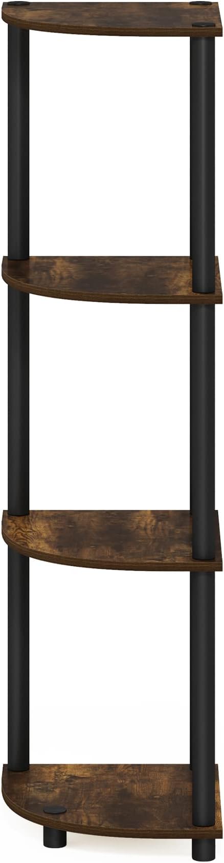 Furinno TURN-N-TUBE Corner Shelf, 4-Tier Corner Bookshelf, Display Storage - Image 6