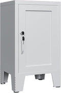 ALBAD Metal Nightstand with Lockable Cabinet, Compact Mini Locker Bedside Table by Albad