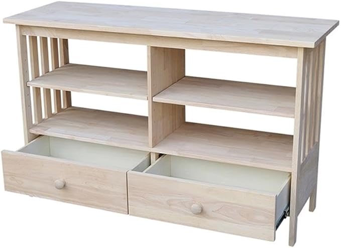 IC International Concepts, Mission Entertainment/TV Stand, Solid Real Wood - Image 5