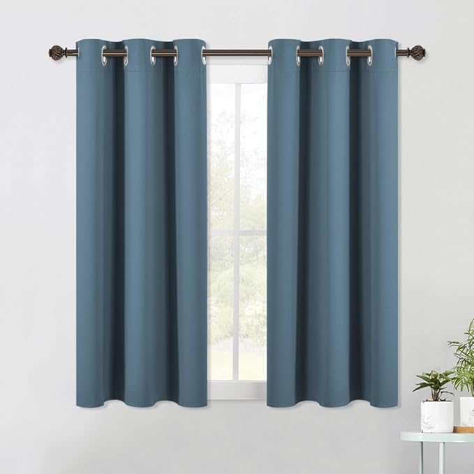 NICETOWN Modern Blackout Curtains Noise Reducing, Smoky Blue, 2 Panels by NICETOWN