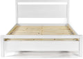 Grain Wood Furniture Loft Queen Size Solid Wood Bed, Brushed White by GrainWoodFurniture