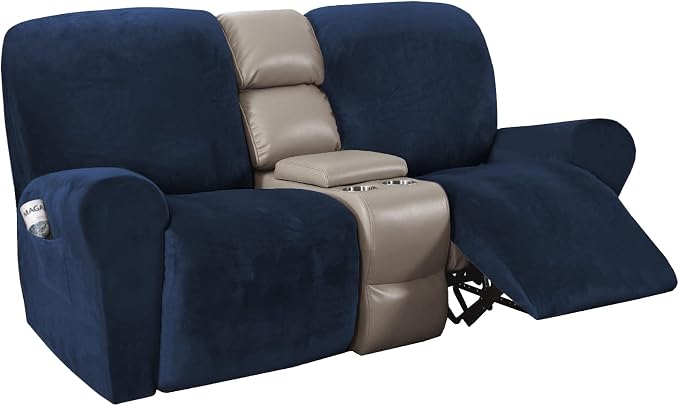 H.VERSAILTEX Velvet Stretch Recliner Couch Covers 6-Pieces Recliner Loveseat by HVERSAILTEX