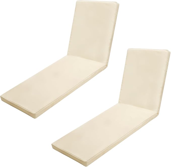 Outdoor Chaise Lounge Cushions for Patio, Lounge Chair Cushions, Waterproof by Iheqard