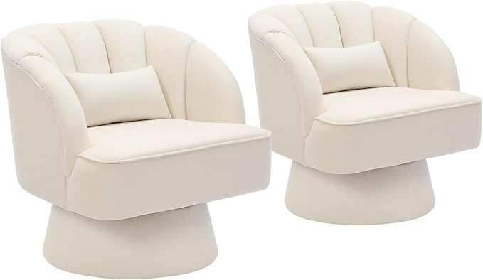 Garvee Ultra-Plush Swivel Accent Chair, 360° Barrel Lounge Chair - Image 7