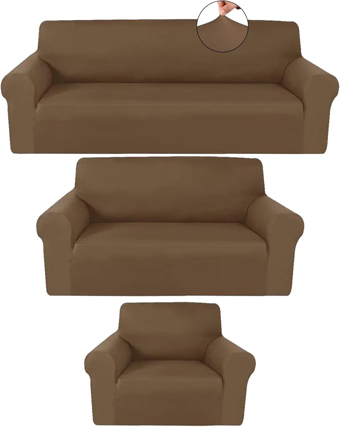 Peryiter 3 Pcs Couch and Loveseat Covers Set Sofa Cover by Peryiter